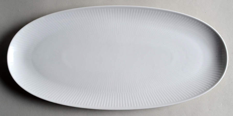 White Plain 14" Oval Plate by Royal Copenhagen-1