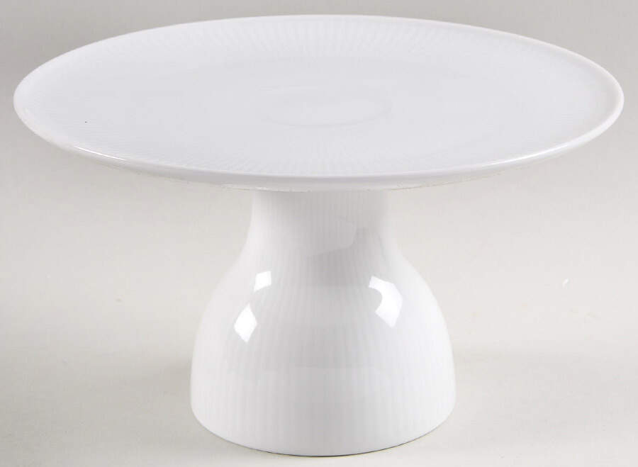 White Plain 8" Diameter Pedestal Cake Stand by Royal Copenhagen-1