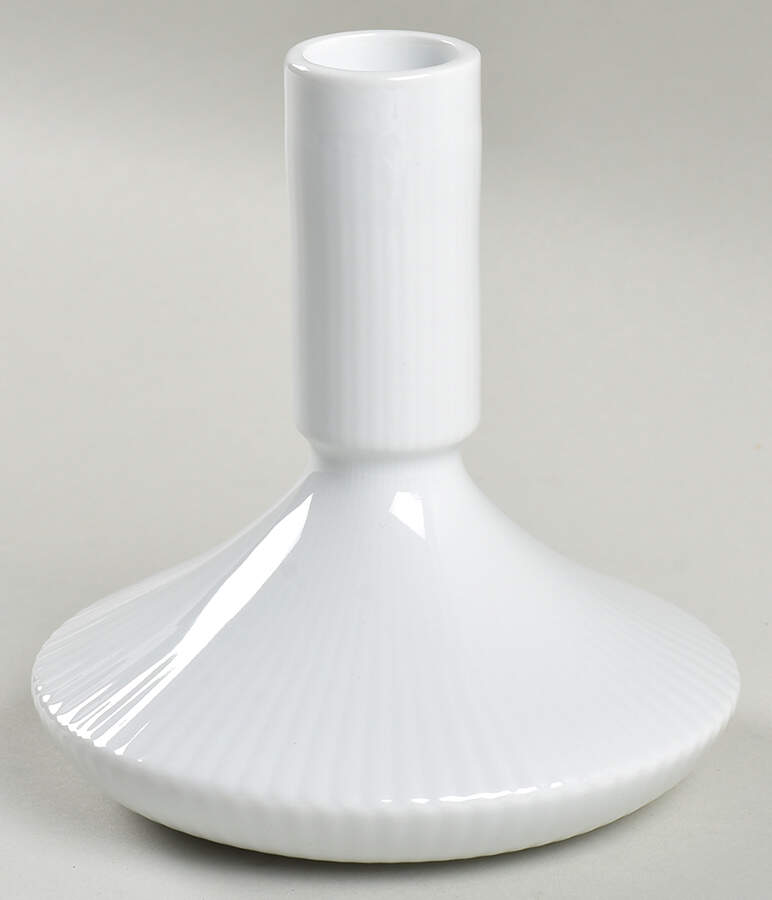 White Plain Small Candlestick by Royal Copenhagen-1
