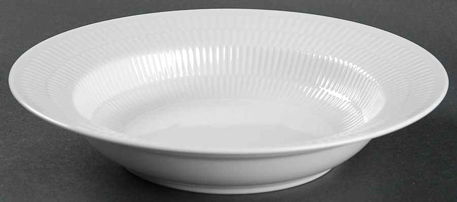 White Plain Rim Soup Bowl by Royal Copenhagen-1