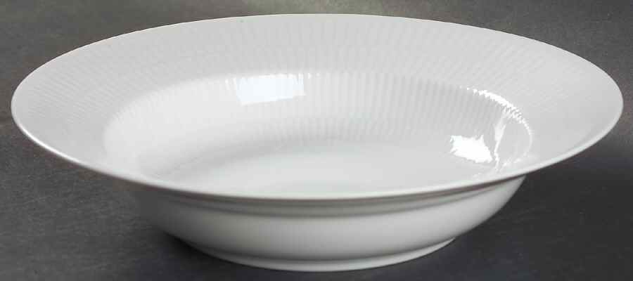 White Plain Large Rim Soup Bowl by Royal Copenhagen-1