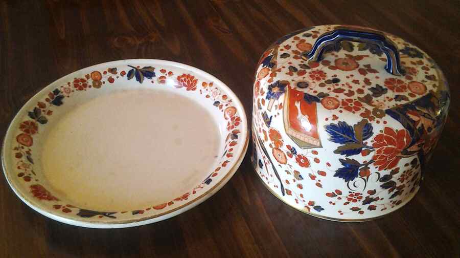 Old Derby Round Cheese Dish & Lid by Ridgway (Ridgways)-1