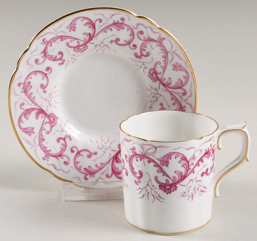 A567 Purple Flat Demitasse Cup & Saucer Set by Royal Crown Derby-1