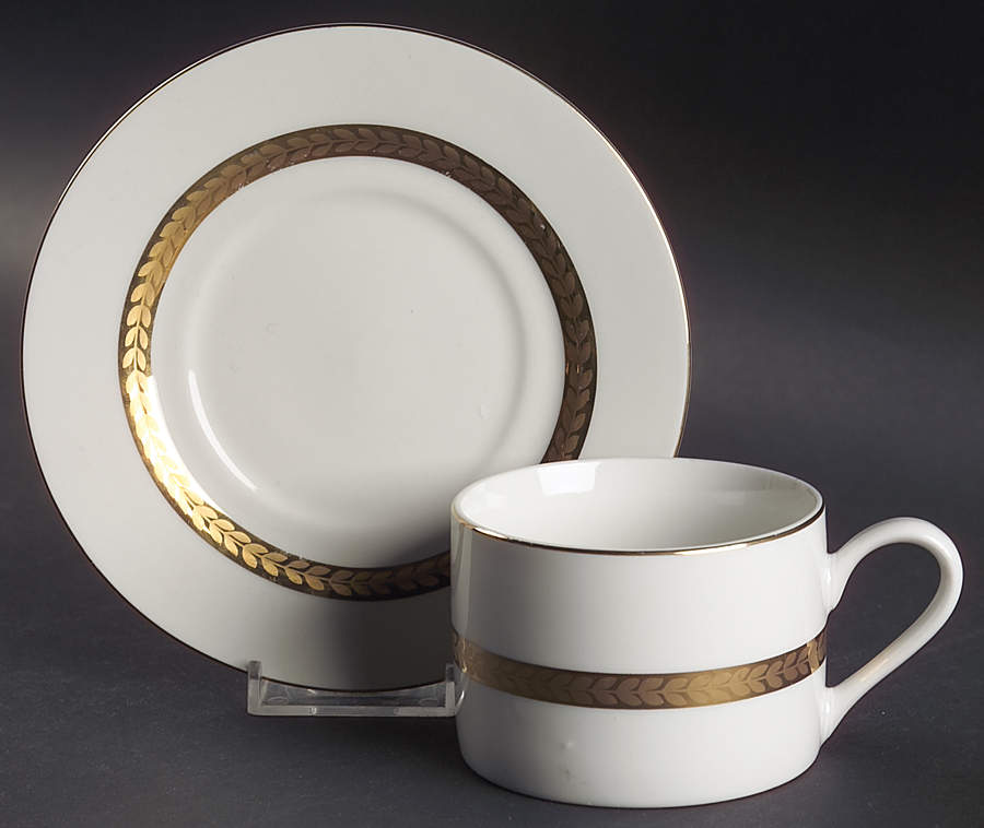 Imperial Gold Flat Cup & Saucer Set by Retroneu-1