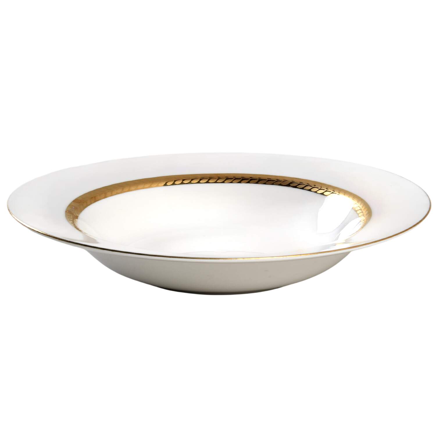 Imperial Gold Large Rim Soup Bowl by Retroneu-1