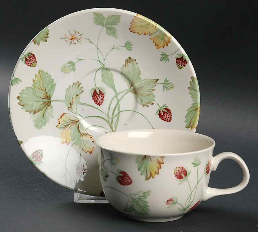 Alpine Strawberry Flat Cup & Saucer Set by Royal Stafford-1