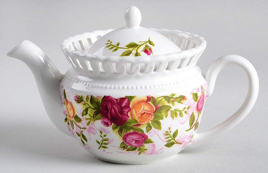 Old Country Roses Pierced (Giftware) Miniature Teapot & Lid by Royal Albert-1