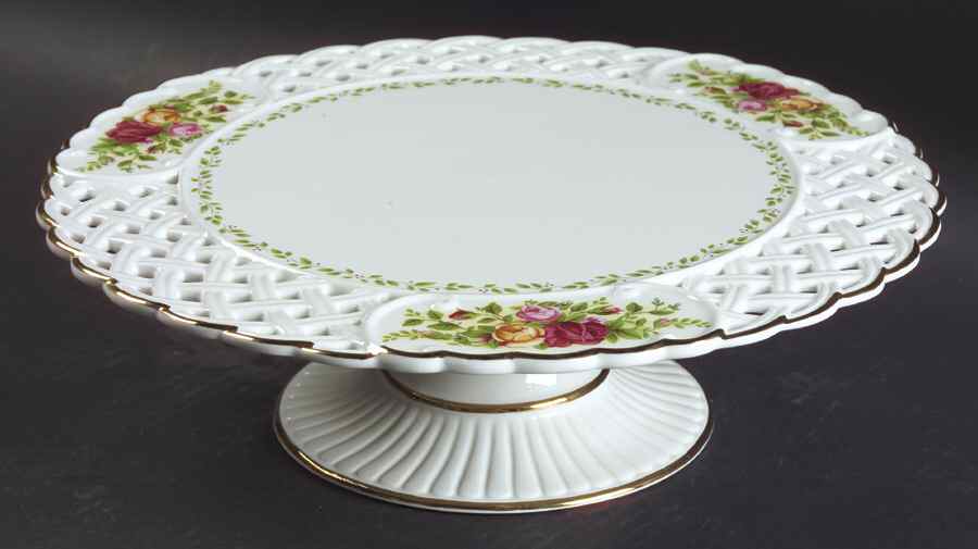 Old Country Roses (Wedding) 12" Diameter Pedestal Cake Stand by Royal Albert-1