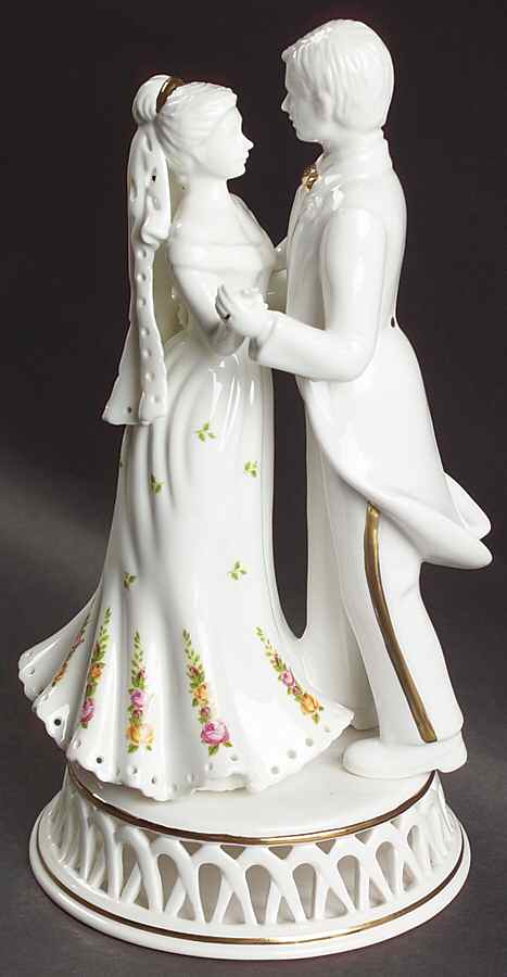 Old Country Roses (Wedding) Bride and Groom Cake Topper by Royal Albert-1