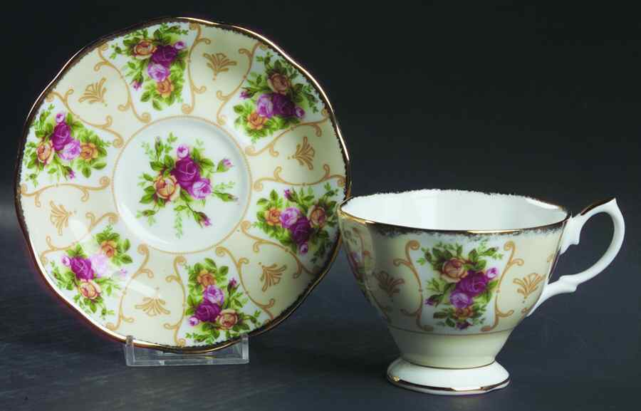Rose Cameo Peach Footed Cup & Saucer Set by Royal Albert-1