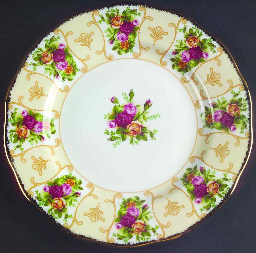 Rose Cameo Peach Salad/Dessert Plate by Royal Albert-1