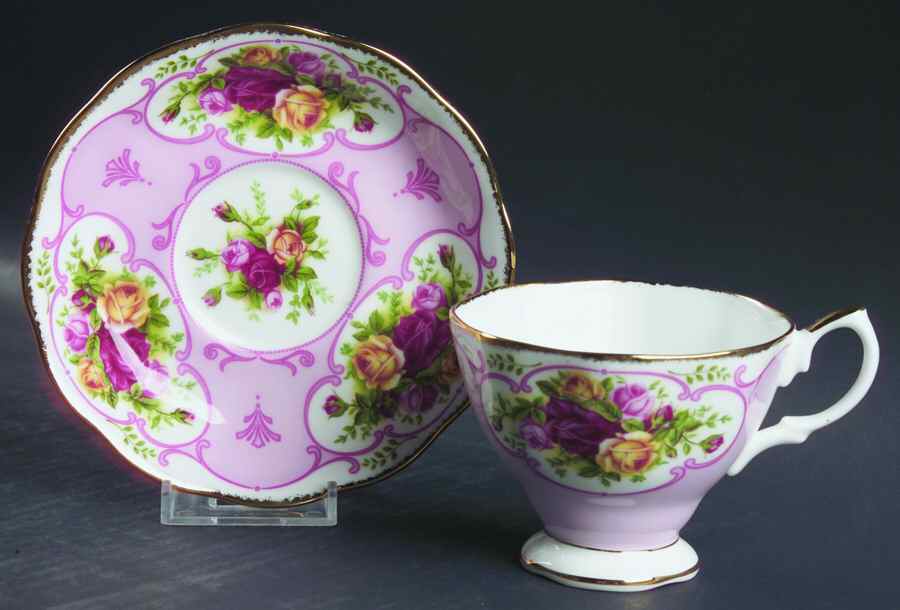 Rose Cameo Pink Footed Cup & Saucer Set by Royal Albert-1