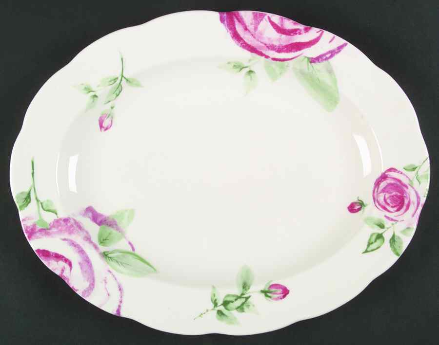 Rose Clouds 13" Oval Serving Platter by Royal Albert-1