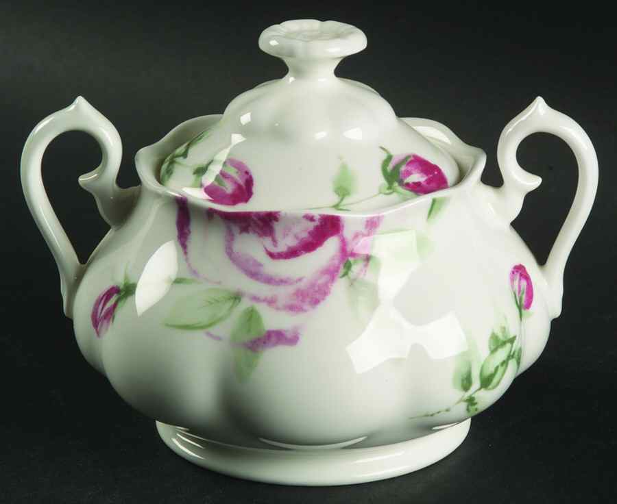 Rose Clouds Sugar Bowl & Lid by Royal Albert-1