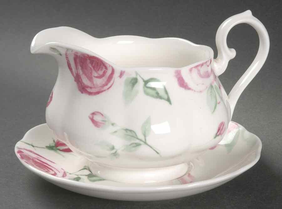 Rose Clouds Gravy Boat & Underplate by Royal Albert-1