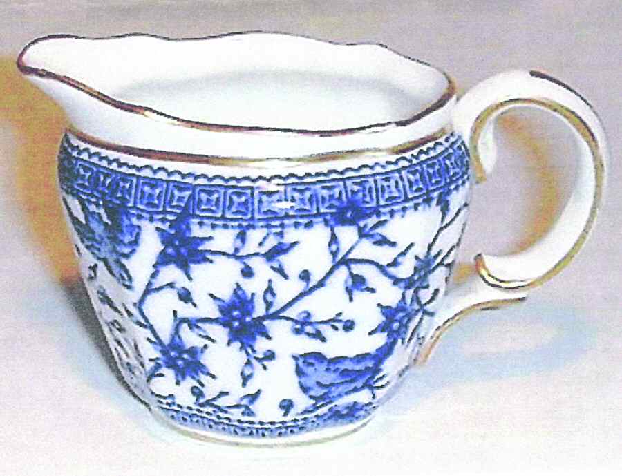 Pembroke (Blue, Scalloped) Creamer by Royal Crown Derby-1
