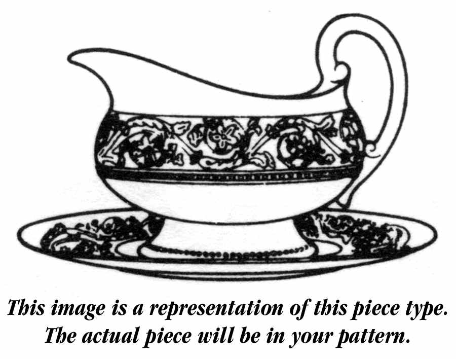 Morning Glory (Blue Trim) Gravy Boat & Underplate by Wedgwood-1