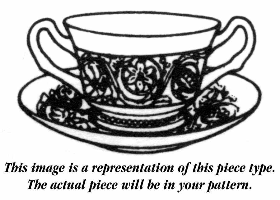Morning Glory (No Trim) Footed Cream Soup Bowl & Saucer Set by Wedgwood-1