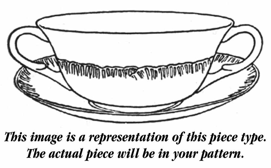 Barley Footed Cream Soup Bowl & Saucer Set by Wedgwood-1