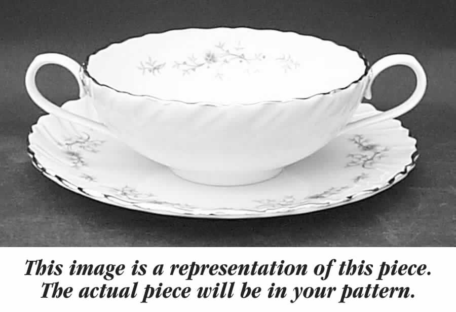 Rosemont Flat Cream Soup Bowl & Dessert Plate/Saucer Set by Lenox-1