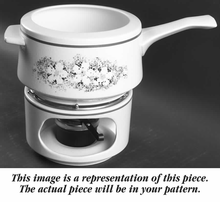 Floral Fantasy Open Fondue Pot w/Warmer Stand,Metal Rack & Burner by Lenox-1