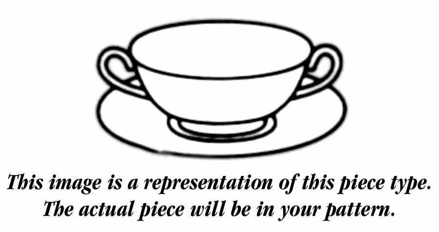 American Deco Footed Cream Soup Bowl & Saucer Set by Lenox-1