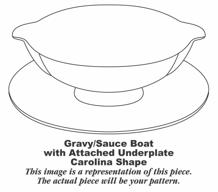 Carolina Undecorated Gravy Boat with Attached Underplate by Syracuse-1