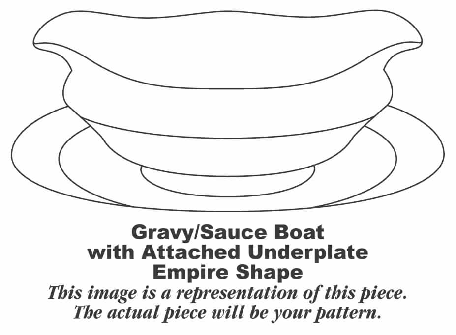 Marlborough Blue Gravy Boat with Attached Underplate by Syracuse-1