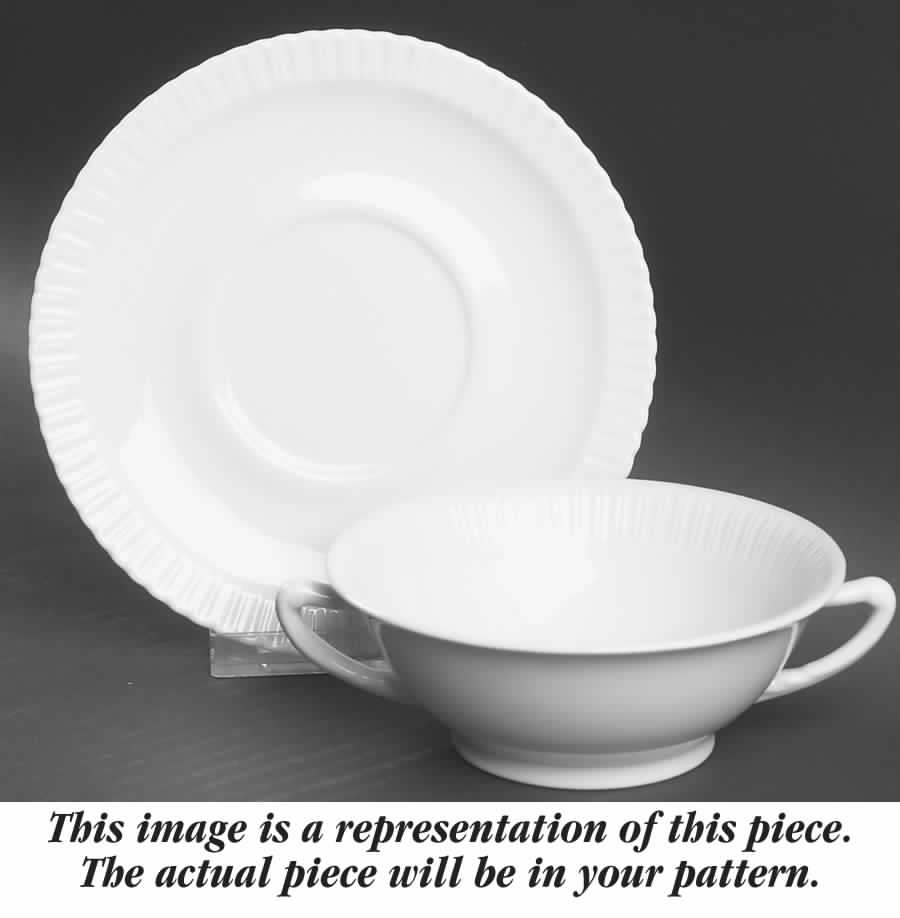 Bamboo Footed Cream Soup Bowl & Saucer Set by Syracuse-1