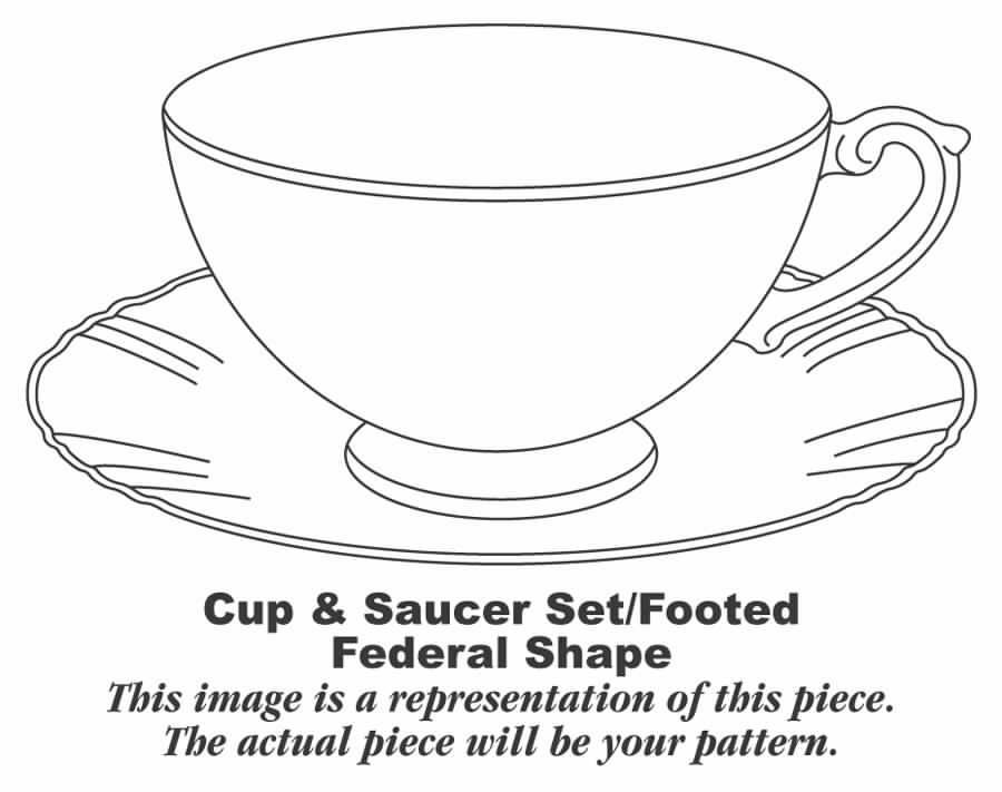 Lily of The Valley (Platinum Trim) Footed Cup & Saucer Set by Syracuse-1