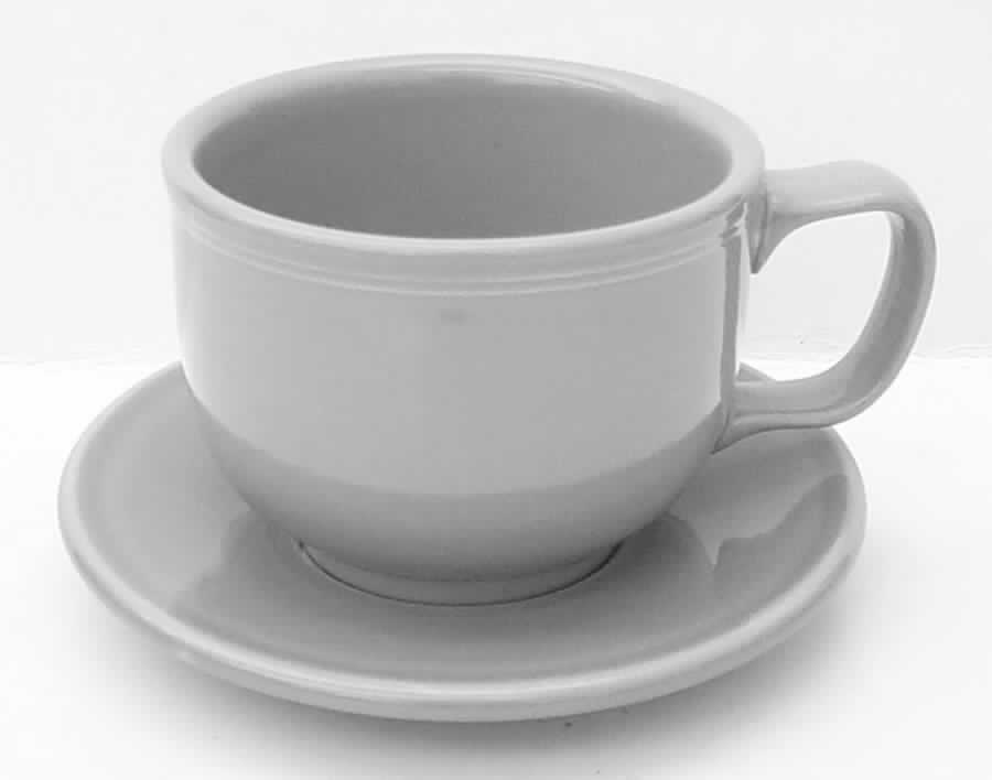 Fiesta Diner Scarlet Jumbo Cup & Saucer Set by Homer Laughlin -1