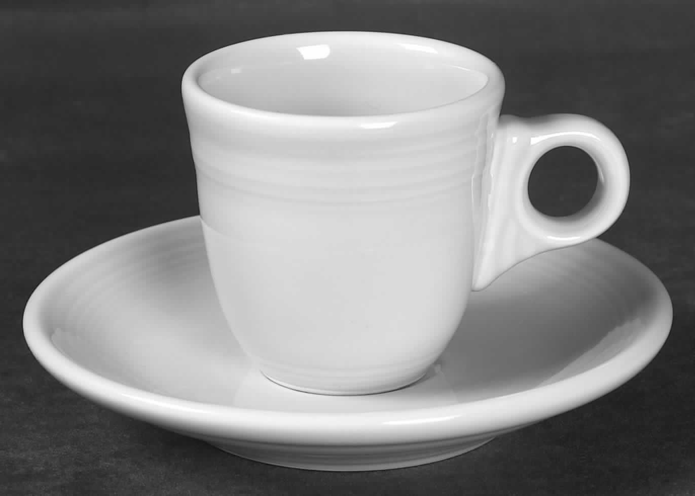 Fiesta Diner Scarlet Flat Demitasse Cup & Saucer Set by Homer Laughlin -1
