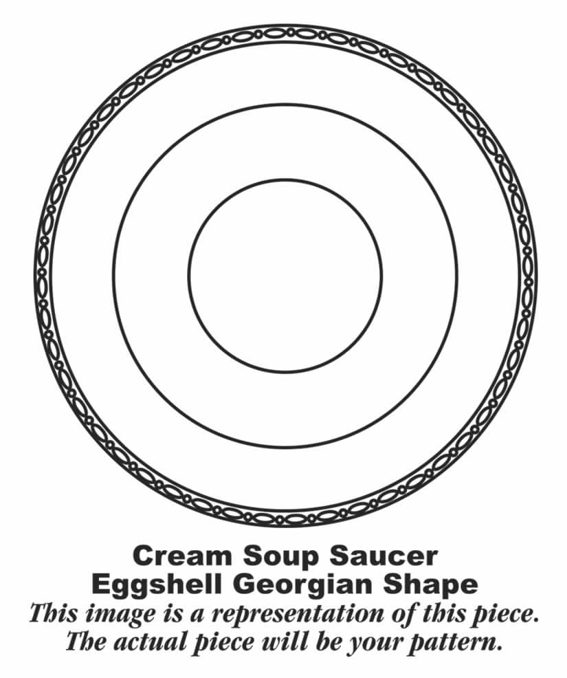 Tulip (Eggshell Georgian) Saucer for Cream Soup Bowl by Homer Laughlin -1