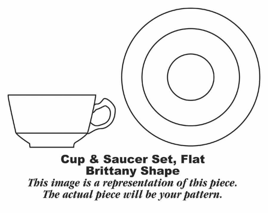 Celeste Flat Cup & Saucer Set by Homer Laughlin -1