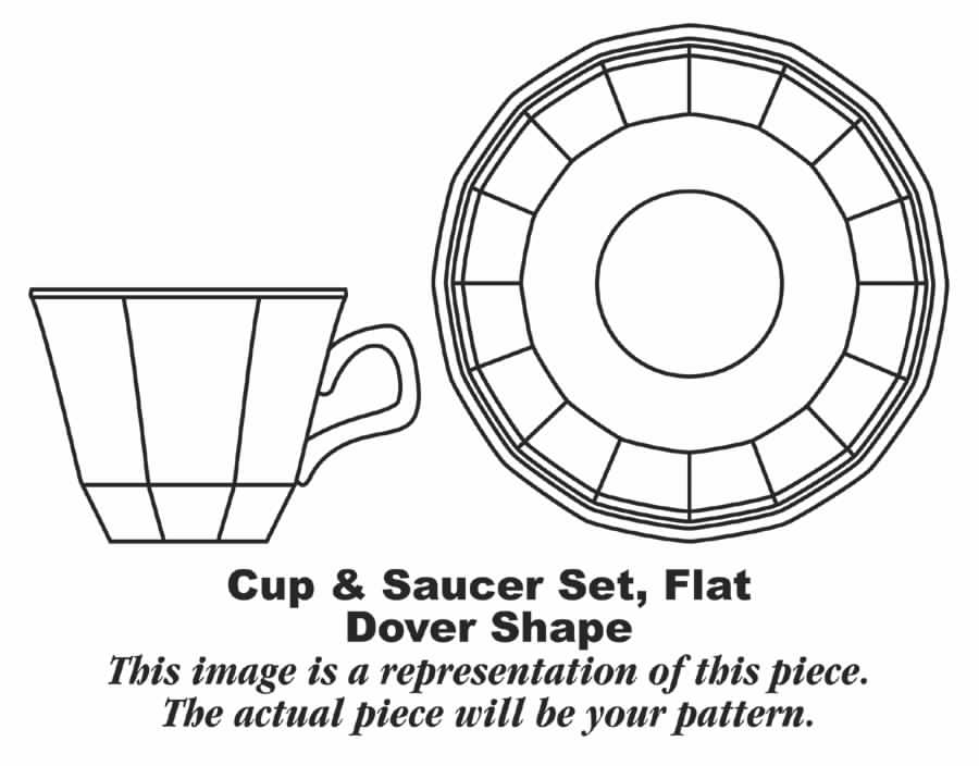 Americana Green Flat Cup & Saucer Set by Homer Laughlin -1