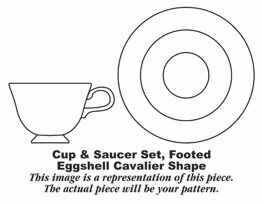 Lexington (Eggshell Cavalier) Footed Cup & Saucer Set by Homer Laughlin -1