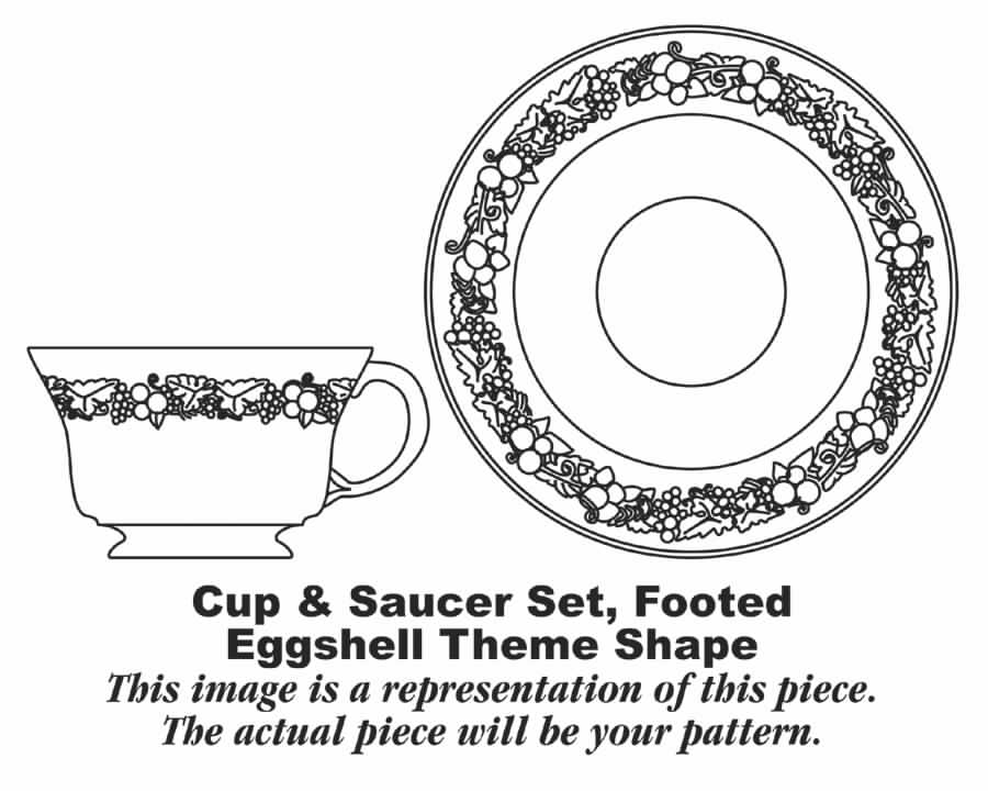 Surrey Footed Cup & Saucer Set by Homer Laughlin -1