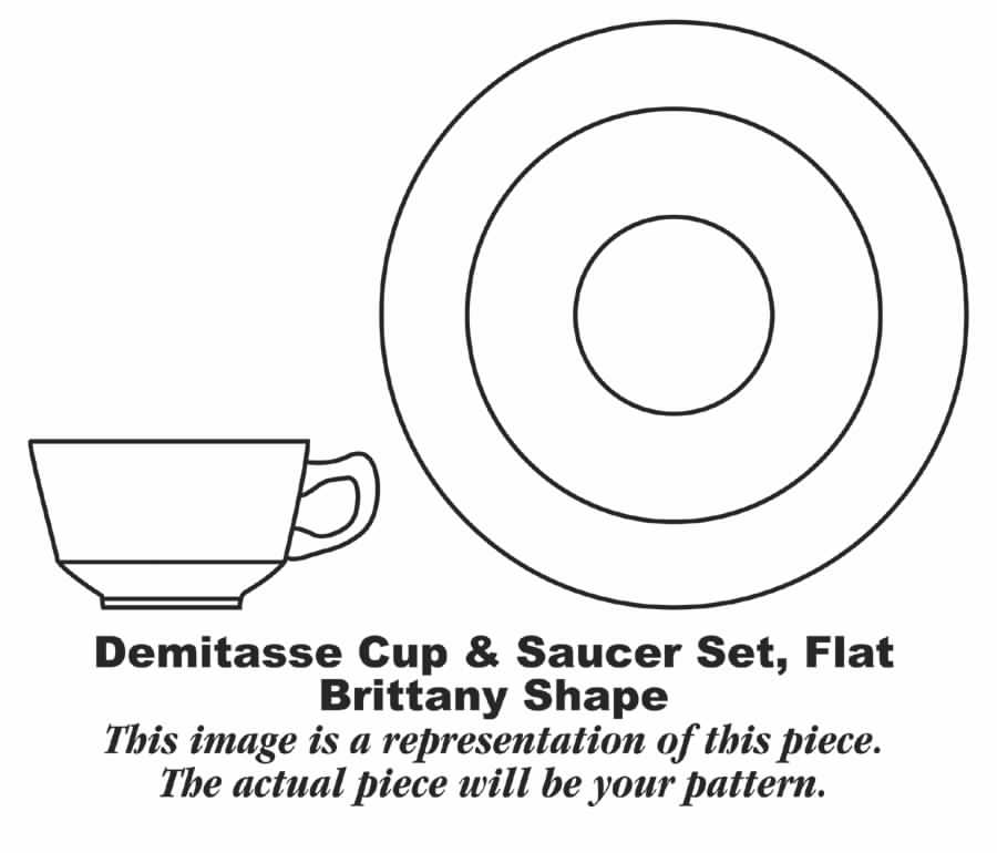 Blue Willow Flat Demitasse Cup & Saucer Set by Homer Laughlin -1