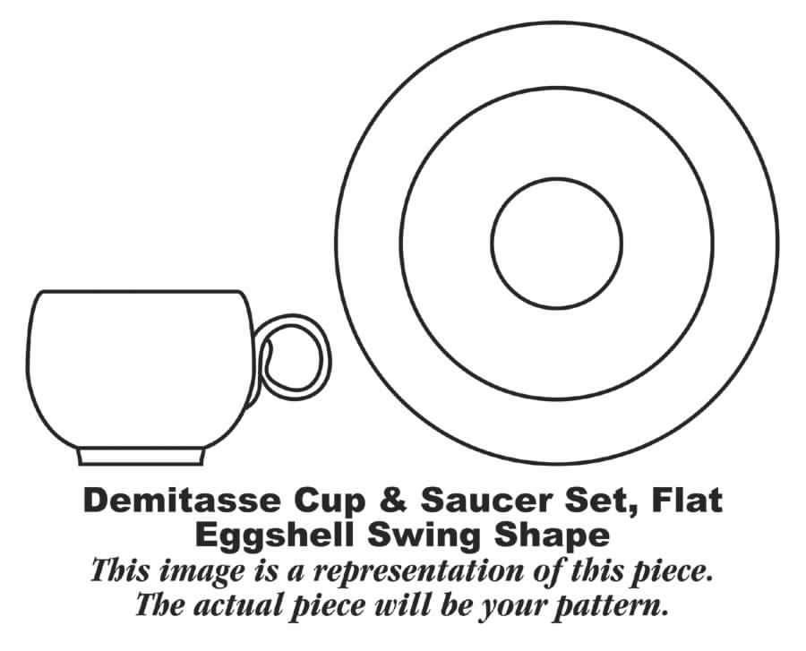 Hacienda Flat Demitasse Cup & Saucer Set by Homer Laughlin -1