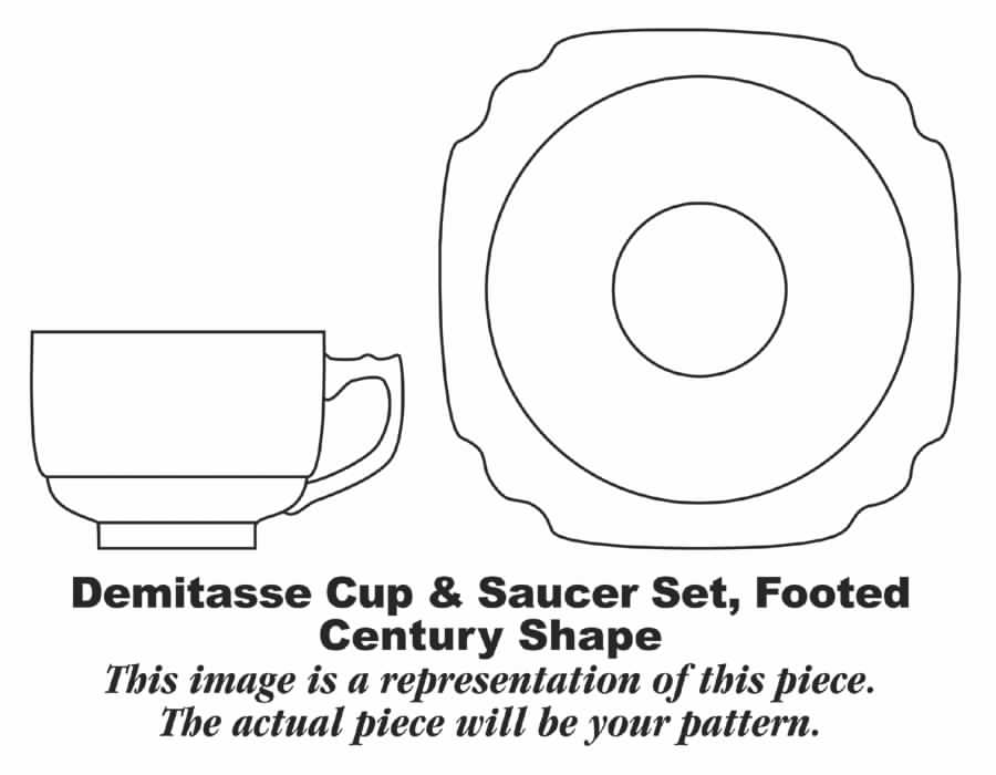 Briar Rose Footed Demitasse Cup & Saucer Set by Homer Laughlin -1