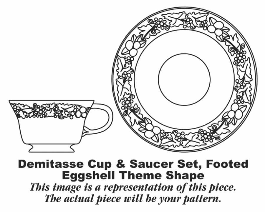 TH11 Footed Demitasse Cup & Saucer Set by Homer Laughlin -1