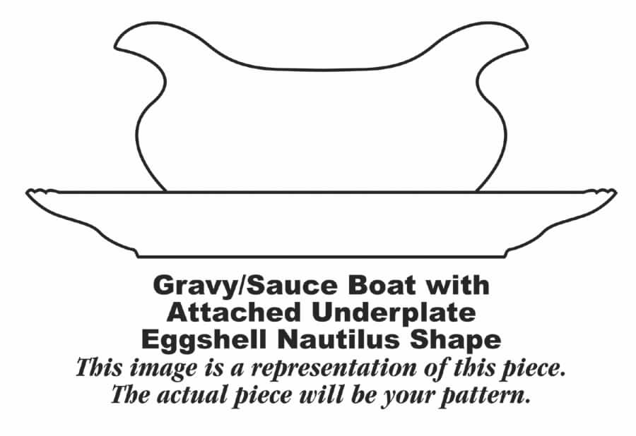 Heather Rose (Eggshell Nautilus) Gravy Boat with Attached Underplate by Homer Laughlin -1