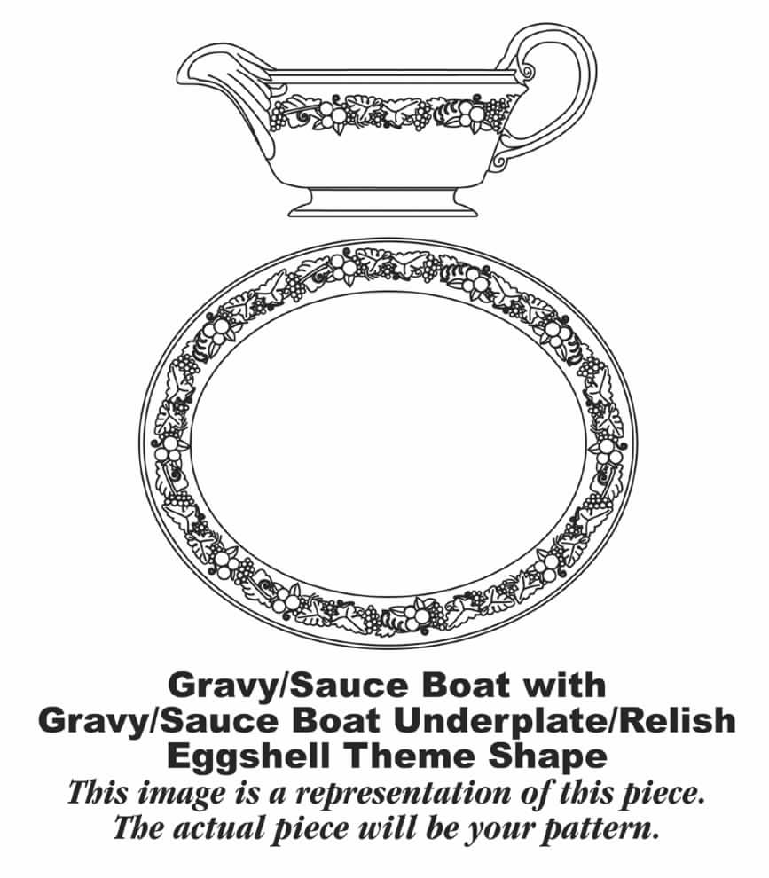 Cameo (Theme Shape) Gravy Boat & Underplate by Homer Laughlin -1