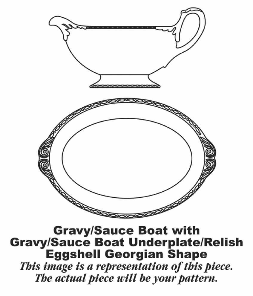 Tulip (Eggshell Georgian) Gravy Boat & Underplate/Relish by Homer Laughlin -1