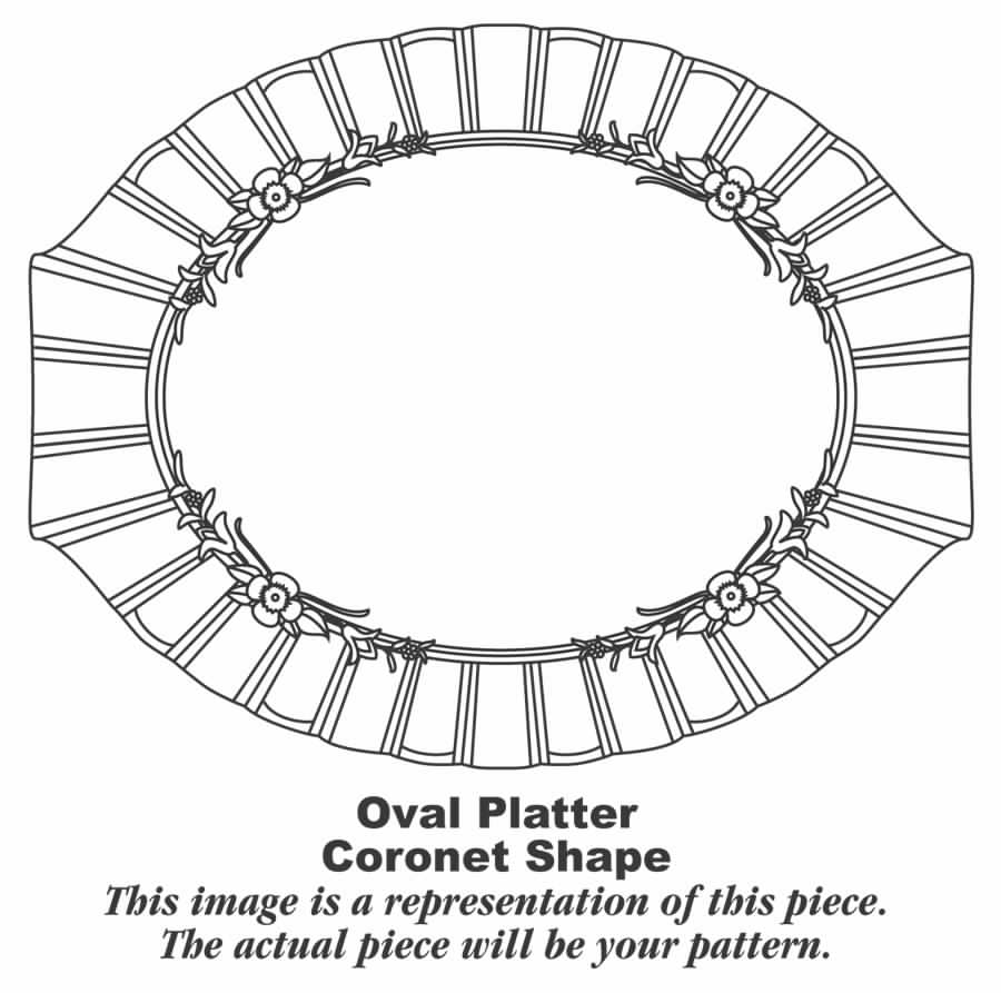 Platinum Wreath 13" Oval Serving Platter by Homer Laughlin -1