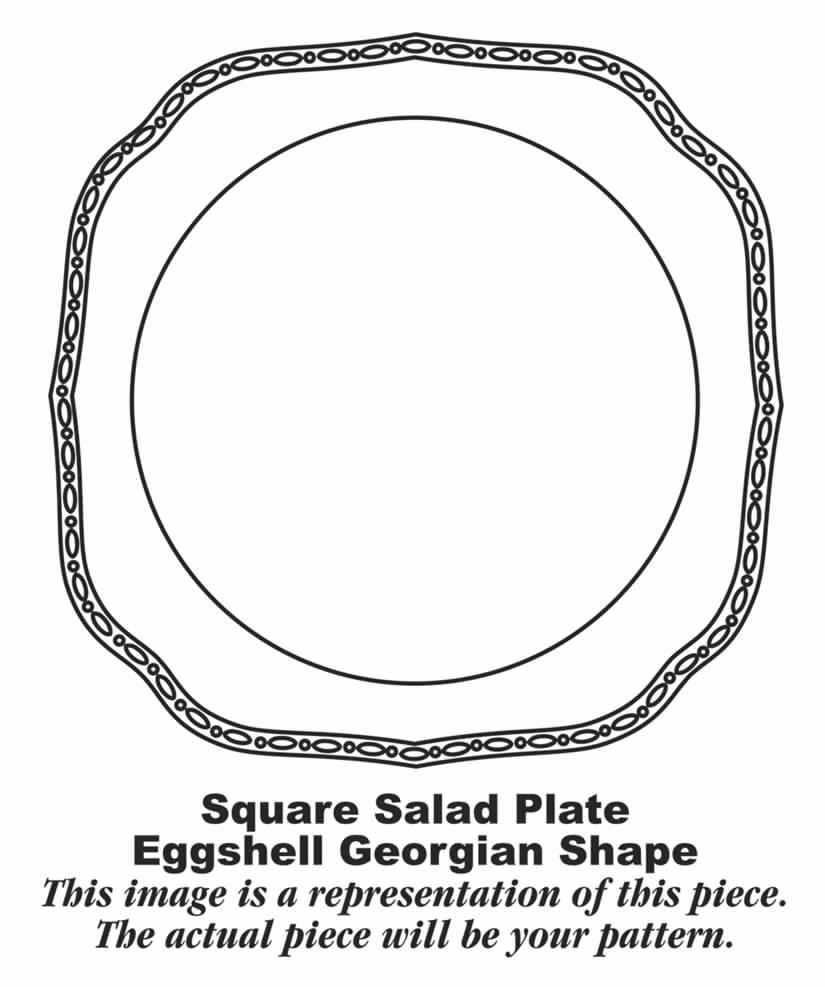 Tulip (Eggshell Georgian) Square Salad Plate by Homer Laughlin -1