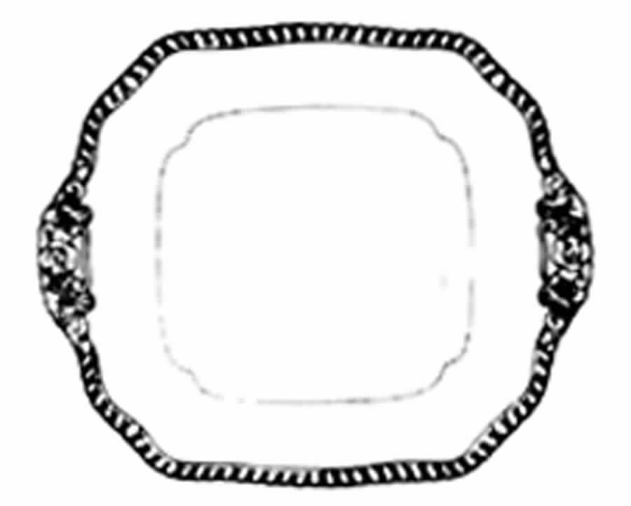Gainsborough (Gadroon) Square Handled Cake Plate by Spode-1