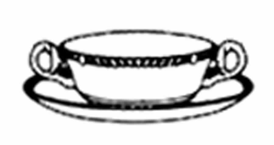 Gadroon Flat Cream Soup Bowl & Saucer Set by Spode-1