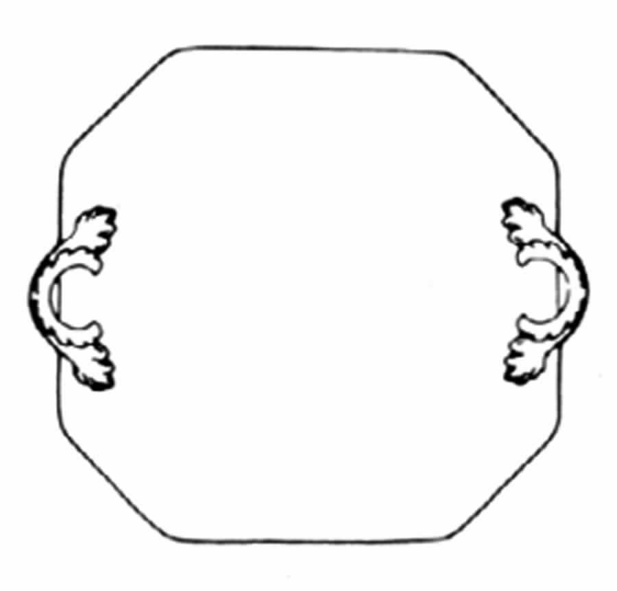 Gloucester Red (Bone) Square Handled Cake Plate by Spode-1