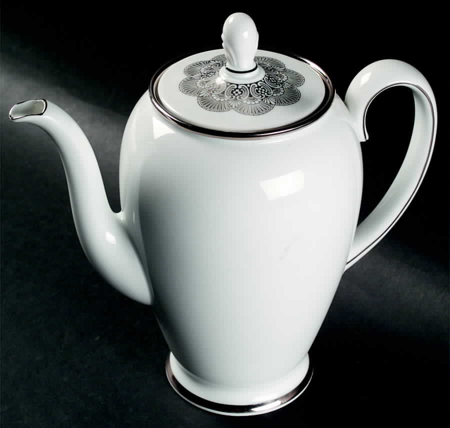 1473 (Aida, White, Platinum Trim) Coffee Pot & Lid by Rosenthal - Continental-1